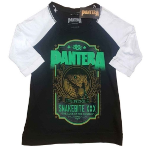 Pantera - Snakebite Xxx Label Lady Bl/Wht Raglan  (3XL) i gruppen MERCHANDISE / T-shirt / Heavy Metal hos Bengans Skivbutik AB (5546547)