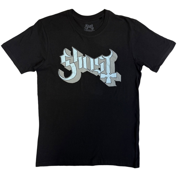 Ghost - Blue/Grey Keyline Logo Uni Bl T-Shirt i gruppen MERCH / Klær / T-skjorter hos Bengans Skivbutik AB (5546767r)