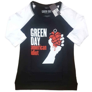 Green Day - American Idiot Lady Bl/Wht Raglan  (3XL) i gruppen MERCHANDISE / T-shirt / Punk hos Bengans Skivbutik AB (5546812)