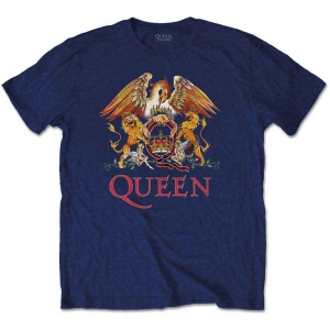 Queen - Classic Crest Boys T-Shirt Navy i gruppen Minishops / Queen hos Bengans Skivbutik AB (5548804r)