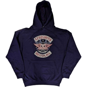 Aerosmith - Boston Pride Uni Navy Hoodie i gruppen MERCHANDISE / Hoodies / Metal hos Bengans Skivbutik AB (5551287r)