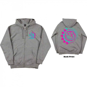 Blink-182 - Double Six Arrow Smile Grey Zip Hoodie i gruppen MERCH hos Bengans Skivbutik AB (5552086r)
