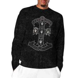 Guns N Roses - Monochrome Cross Bl Dip-Dye L/S i gruppen Annet /  hos Bengans Skivbutik AB (5552288r)