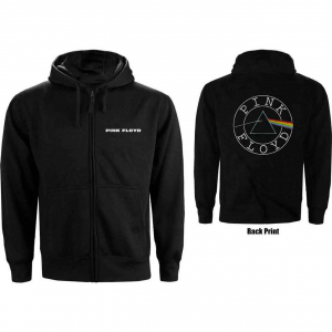 Pink Floyd - Circle Logo Backprint Bl Zip Hoodie i gruppen Annet /  hos Bengans Skivbutik AB (5553936r)