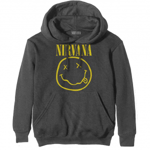 Nirvana - Yellow Happy Face Char Hoodie i gruppen Annet /  hos Bengans Skivbutik AB (5553889r)