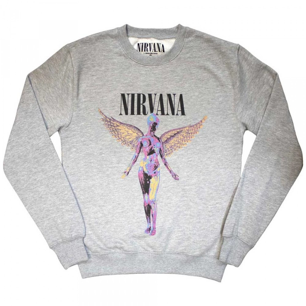 Nirvana - In Utero Uni Grey Sweatshirt i gruppen MERCH / Klær / Collegegensere hos Bengans Skivbutik AB (5553907r)
