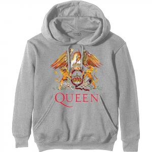 Queen - Classic Crest Grey Hoodie i gruppen Annet /  hos Bengans Skivbutik AB (5553962r)