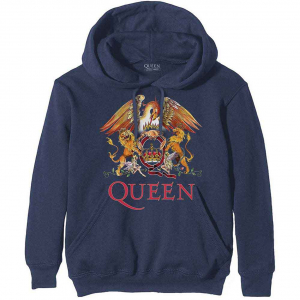 Queen - Classic Crest Navy Hoodie i gruppen Annet /  hos Bengans Skivbutik AB (5553963r)