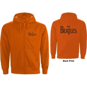 The Beatles - Drop T Logo B-Print Orange Zip Hoodie i gruppen MERCHANDISE / Hoodies / Pop-Rock hos Bengans Skivbutik AB (5555033)