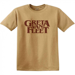 Greta Van Fleet - Logo Uni Old Gold T-Shirt i gruppen Annet /  hos Bengans Skivbutik AB (5556697)