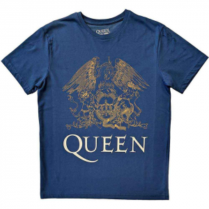 Queen - Crest Uni Denim T-Shirt i gruppen Annet /  hos Bengans Skivbutik AB (5556776r)