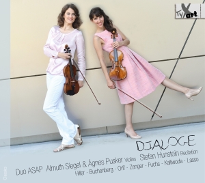 Duo Asap Stefan Hunstein - Dialoge - Works For Violin Duo And i gruppen CD / Klassisk hos Bengans Skivbutik AB (5557758)