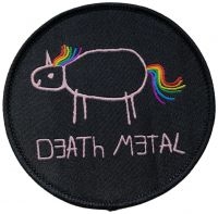 Death Metal - Patch Death Metal Unicorn Black Rou i gruppen MERCHANDISE / Tøypatch / Heavy Metal hos Bengans Skivbutik AB (5558766)