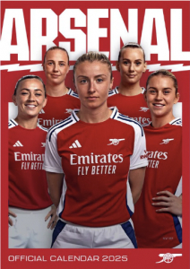 Arsenal Fc Womens  - 2025 A3 Calendar i gruppen VI TIPSER / Fredagsutgivelser / Fredag 1 november 2024 hos Bengans Skivbutik AB (5563798)