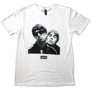 Oasis - Noel & Liam Square Photo Wht T-Shirt (M) i gruppen MERCHANDISE / T-shirt / Pop-Rock hos Bengans Skivbutik AB (5564157)