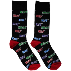 Kiss - Coloured Logos Patt Bl Socks (Eu 39-45) i gruppen MERCHANDISE / Merch / Metal hos Bengans Skivbutik AB (5564506)