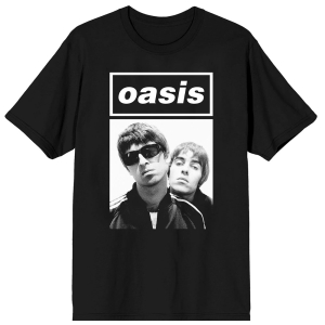 Oasis - Noel & Liam Boxed Photo Uni Bl T-Shirt i gruppen MERCHANDISE / T-shirt / Pop-Rock hos Bengans Skivbutik AB (5566072r)