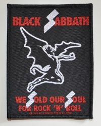 Black Sabbath - Patch Sold Our Souls (9,6 X 7,2 Cm) i gruppen MERCHANDISE / Tøypatch / Heavy Metal hos Bengans Skivbutik AB (5577293)