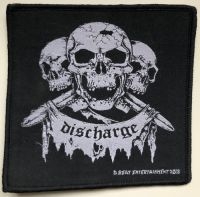 Discharge - Patch 3 Skulls (10,5 X 10,5 Cm) i gruppen MERCHANDISE / Tøypatch / Pop-Rock hos Bengans Skivbutik AB (5577332)