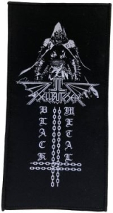 Hellbutcher - Patch Black Metal Inverted Cross  ( i gruppen MERCHANDISE / Tøypatch / Heavy Metal hos Bengans Skivbutik AB (5577429)