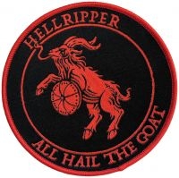 Hellripper - Patch All Hail The Goat Red (9 Cm) i gruppen MERCHANDISE / Tøypatch / Heavy Metal hos Bengans Skivbutik AB (5577459)