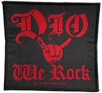 Dio - Patch We Rock (9,5 X 10 Cm) i gruppen MERCHANDISE / Tøypatch / Heavy Metal hos Bengans Skivbutik AB (5577525)