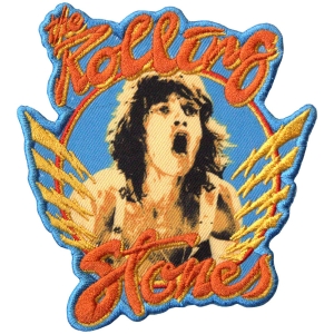 Rolling Stones - Mick & Orange Logo Printed Patch i gruppen MERCHANDISE / Merch / Pop-Rock hos Bengans Skivbutik AB (5581875)