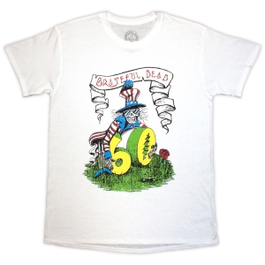 Grateful Dead - 60Th Rose Pose Uni Wht T-Shirt i gruppen MERCHANDISE / T-shirt / Pop-Rock hos Bengans Skivbutik AB (5583342r)