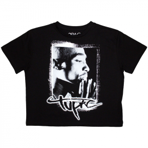 Tupac - Tupac Spray Photo Lady Bl Crop Top i gruppen Annet / hos Bengans Skivbutik AB (5583525r)