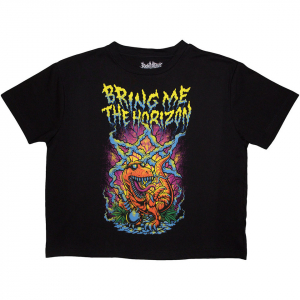 Bring Me The Horizon - Smoking Dinosaur Lady Bl Crop Top i gruppen Annet / hos Bengans Skivbutik AB (5583534r)