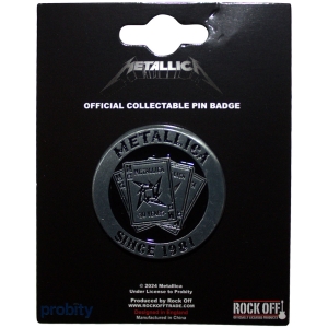 Metallica - 30Th Anniversary Playing Card Pin Badge i gruppen MERCHANDISE / Merch / Metal hos Bengans Skivbutik AB (5583931)