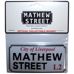 Rock Off - Mathew Street Liverpool Sign Embossed Magnet i gruppen MERCHANDISE / Merch / Pop-Rock hos Bengans Skivbutik AB (5583945)