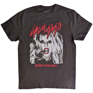 Lady Gaga - Born This Way Photo Uni Grey T-Shirt  (XL) i gruppen MERCHANDISE / T-shirt / Pop-Rock hos Bengans Skivbutik AB (5586628)
