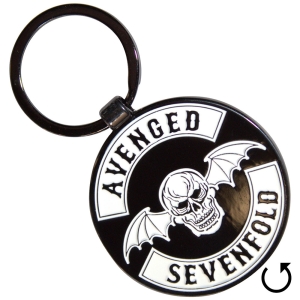 Avenged Sevenfold  - Deathbat Crest Double-Sided Keychain i gruppen MERCHANDISE / Merch / Pop-Rock hos Bengans Skivbutik AB (5589209)