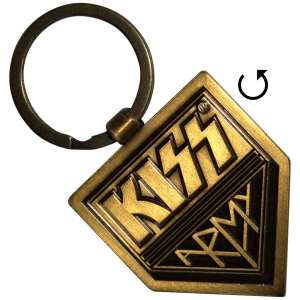 Kiss   - Gold Army Pennant Double-Sided Keychain i gruppen MERCHANDISE / Merch / Metal hos Bengans Skivbutik AB (5589258)