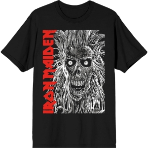 Iron Maiden - Eponymous Face Red Logo Uni Bl T-Shirt i gruppen MERCHANDISE / T-shirt / Nyheter / Metal hos Bengans Skivbutik AB (5628730r)