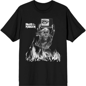 Iron Maiden - Est. 1975 Holy Smoke Flames Crop Uni Bl T-Shirt i gruppen MERCHANDISE / T-shirt / Nyheter / Metal hos Bengans Skivbutik AB (5628731r)