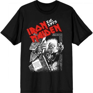 Iron Maiden - Est. 1975 No Prayer Grave Red Logo Uni Bl T-Shirt i gruppen MERCHANDISE / T-shirt / Nyheter / Metal hos Bengans Skivbutik AB (5628733r)