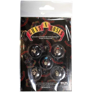 Guns N' Roses - Appetite Skulls - Button Badge Pack i gruppen MERCHANDISE / Merch / Metal hos Bengans Skivbutik AB (5629196)