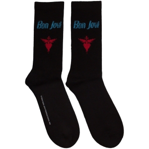 Bon Jovi - Dagger Heart Blue Logo Uni Bl Socks (Eu 40-45) i gruppen MERCHANDISE / Merch / Nyheter / Pop-Rock hos Bengans Skivbutik AB (5629360)