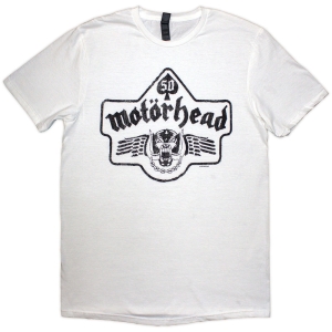 Motorhead - 50 Years Ace Wings Emblem-White i gruppen MERCHANDISE / T-shirt / Metal hos Bengans Skivbutik AB (5630182r)