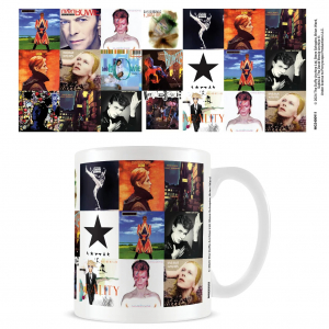 David Bowie  - Albums Collage White Pod Mug i gruppen MERCHANDISE / Merch / Pop-Rock hos Bengans Skivbutik AB (5630223)