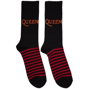 Queen - Logo & Stripes Uni Bl Socks i gruppen MERCHANDISE / Merch / Pop-Rock hos Bengans Skivbutik AB (5630395)