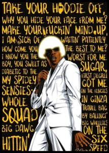 Tyler The Creator - Glam Lyrics 91,5 X 61 Cm i gruppen Merchandise hos Bengans Skivbutik AB (5634350)