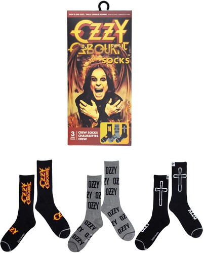 Ozzy Osbourne - Socks 3 Pack In Gift Box (One Size) i gruppen MERCHANDISE / Strumpor / Heavy Metal hos Bengans Skivbutik AB (5634575)