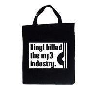 Vinyl Killed The Mp3 Industry - Tygpåse (Storlek Ca 43X38cm) i gruppen MERCHANDISE / Accessoarer / Pop-Rock hos Bengans Skivbutik AB (5635299)