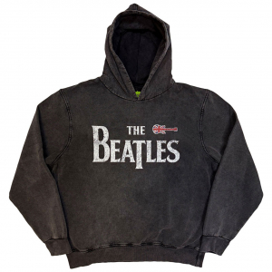 Beatles  - Guitar & Drop T Stone Wash Uni Char Hoodie i gruppen MERCHANDISE / Hoodies / Pop-Rock hos Bengans Skivbutik AB (5637608r)