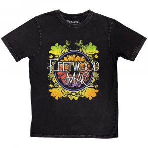 Fleetwood Mac - Circle Floral Logo Stone Wash Uni Bl T-Shirt i gruppen MERCHANDISE / T-shirt / Pop-Rock hos Bengans Skivbutik AB (5637613r)