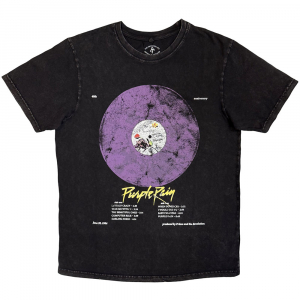 Prince - Purple Rain Disc Stone Wash Uni Bl T-Shirt i gruppen MERCHANDISE / T-shirt / RnB-Soul hos Bengans Skivbutik AB (5637628r)