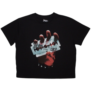 Judas Priest - British Steel Lady Bl Crop Top i gruppen MERCHANDISE / T-shirt / Metal hos Bengans Skivbutik AB (5638760r)